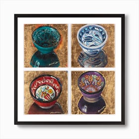 Turkish Decorative Bowls Square Art Print