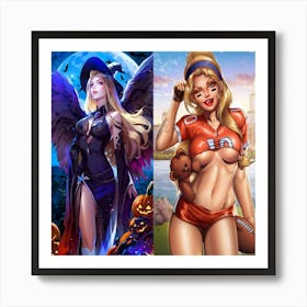 Two Female Witches Art Print