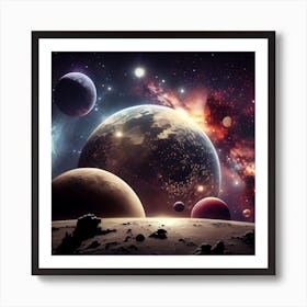 Planets In Space Art Print