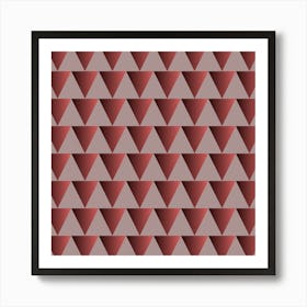 Abstract Red Triangles Art Print