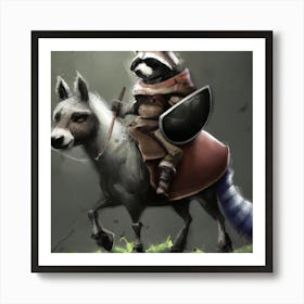 Knight Raccoon 3 Art Print