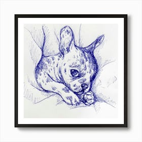 Cozy French Bulldog Puppy Art Print