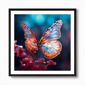 Butterfly On A Flower 2 Art Print