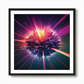 Laser Explosion Glitch Art 14 Poster