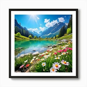 Lake In The Mountains 1 Art Print