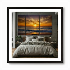 Sunset At The Beach 2 Art Print