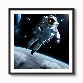 Astronaut In Space Art Print