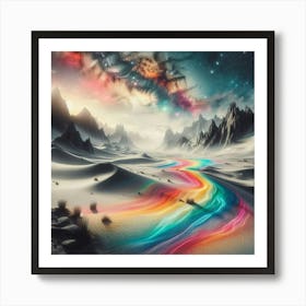 Rainbow River In The Desert Art Print