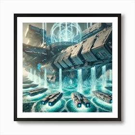 Cascade Sovereignty Scifi Tempest Tide Carrier Deploy Art Print