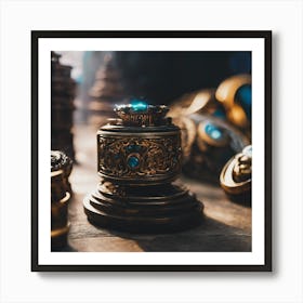 Blue And Gold Jewelry Art Print