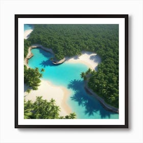 Aerial View Of A Tropical Island Art Print