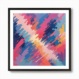 Pixel Art Striking Abstract Canvas Art Print