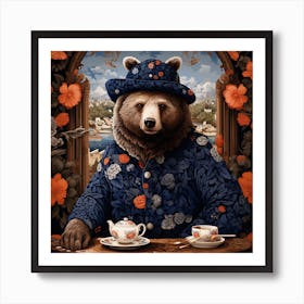 Bear In A Teapot Art Print