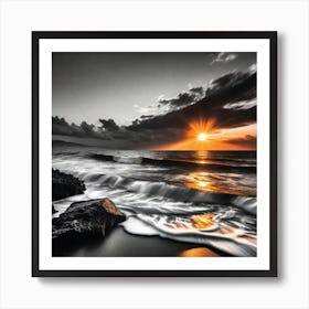 Sunset At The Beach 450 Art Print