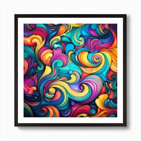 Abstract Colorful Swirls Background 2 Art Print