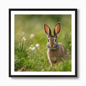 Rabbit In The Grass 4 Art Print