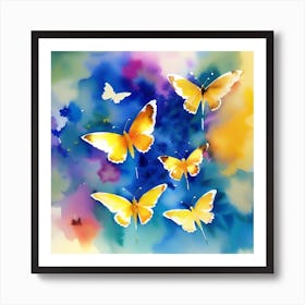 Watercolor Butterflies 1 Art Print