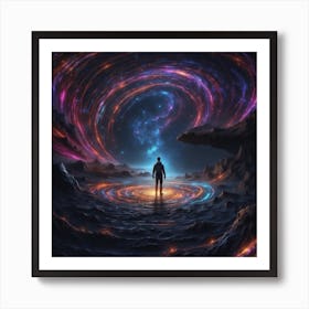 Man Standing In A Vortex Art Print