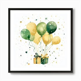 Watercolor Balloons Birthday Gifts Art Print