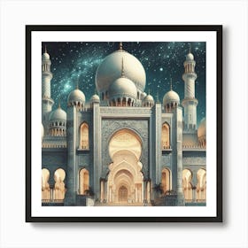 Islamic Mosque At Night 1 Art Print