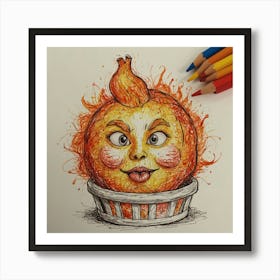 Orange In A Basket Art Print