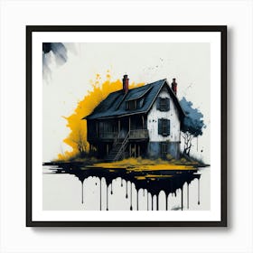 Colored House Ink Painting (61) Art Print