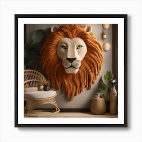 Lion Head Bohemian Wall Art 3 Art Print