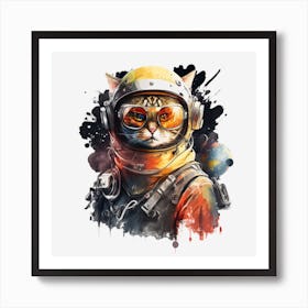 Retro Spacecat Art Print