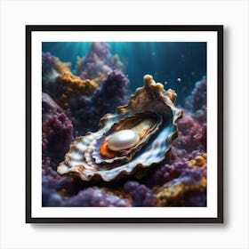 Pearl Oyster In The Sea Art Print