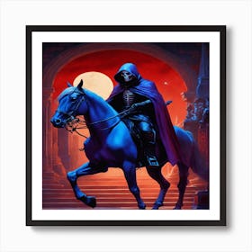 Skeleton On Horseback Art Print