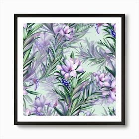 Beautiful Rosemary Floral Pattern Art Print