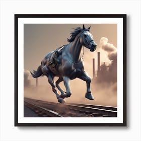 Horse Running On Tracks Poster