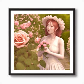 Roses In The Garden Art Print