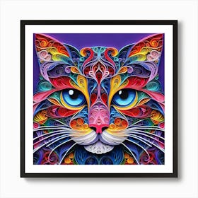 Quilling Cat 1 Art Print