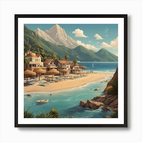 Beach Painting Art Print