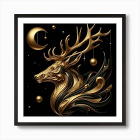 Golden Deer 7 Art Print