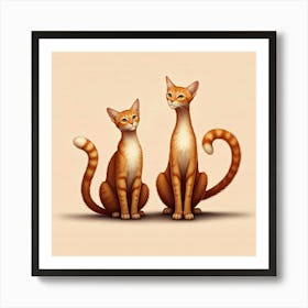 Orange Tabby Cats Art Print