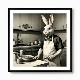 Rabbit In The Kitchen 1 Art Print