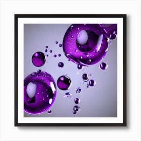 Purple Water Bubbles Art Print