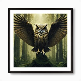 Owl In The Woods 26 Art Print