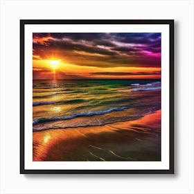 Sunset On The Beach 162 Art Print