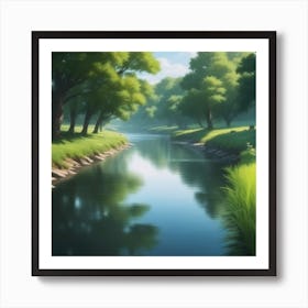 River In The Forest 40 Art Print