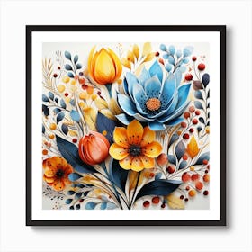 Paper Flowers 5 Art Print