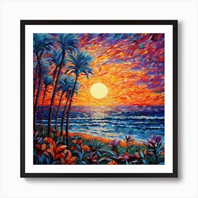 Sunset At The Beach 14 Art Print