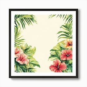 Watercolor Tropical Flowers Art Art Print