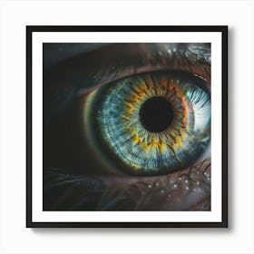 A Macro Shot Of A Human Eye Showcasing The Vivid Light and Colours of the Iris Art Print