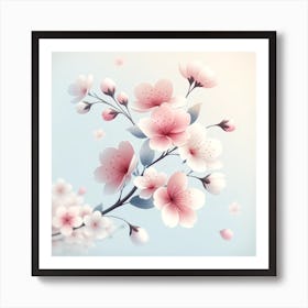 Sakura Blossom Background Art Print