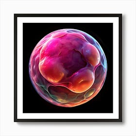 Abstract Red And Blue Sphere Art Print