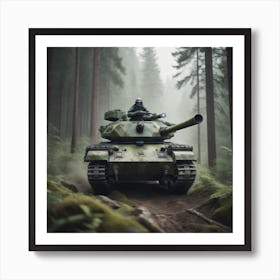 M60 Tank In The Forest Art Print