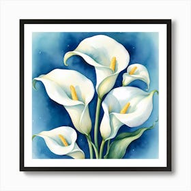 White Calla Lily Painting Art Print